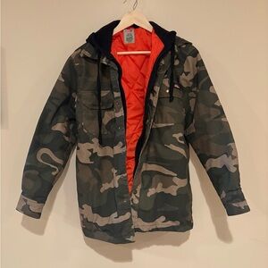 Dickies Camouflage Jacket with Bright Orange Lining